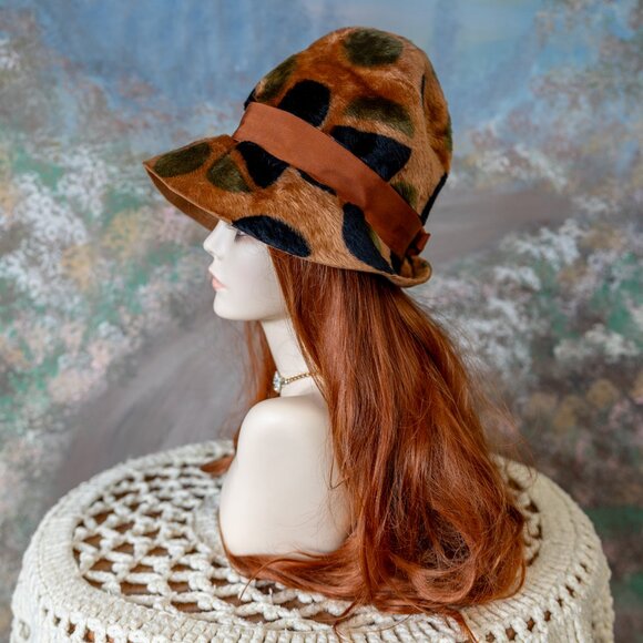 Vintage 1960s MR. JOHN Jr. Abstract Polka Dot Hat main image 8